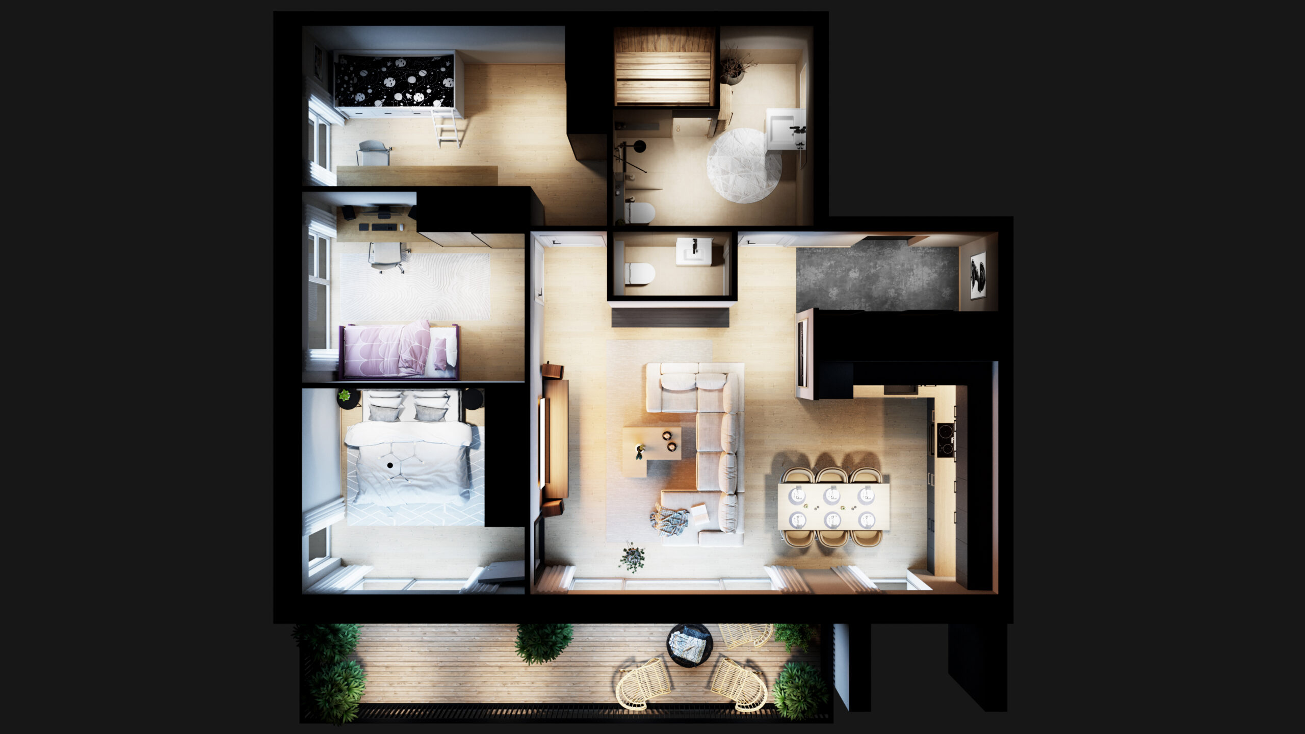 3D pealtvaateplaan, 3D planeering, 3D ruum