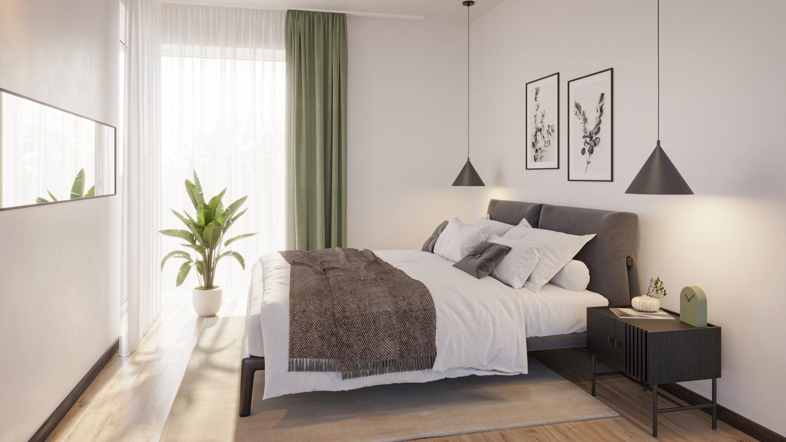 Papiniidu magamistuba peegliga